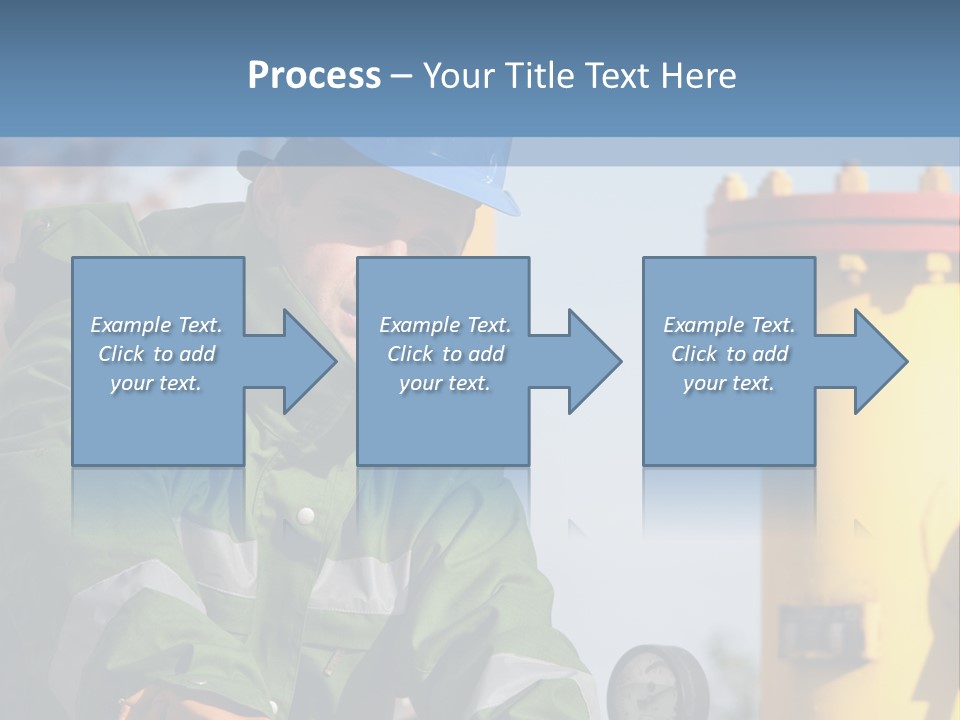 A Man In A Hard Hat Working On A Pipe PowerPoint Template