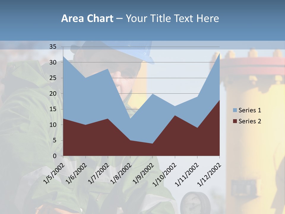 A Man In A Hard Hat Working On A Pipe PowerPoint Template
