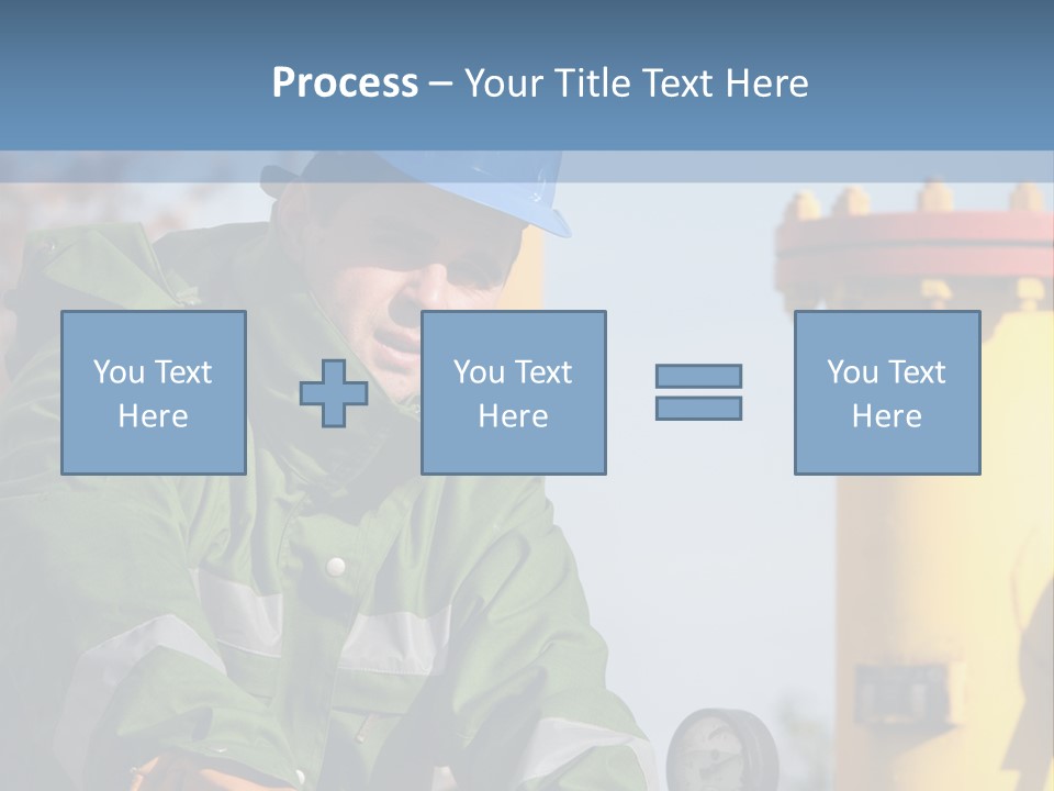 A Man In A Hard Hat Working On A Pipe PowerPoint Template