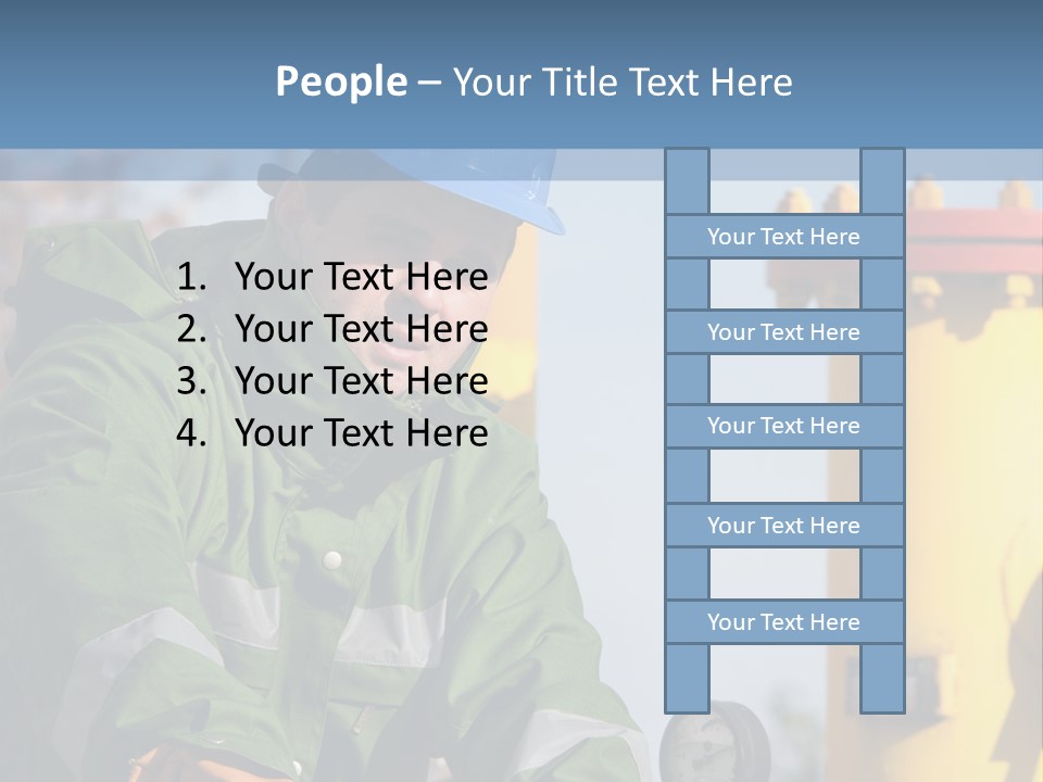 A Man In A Hard Hat Working On A Pipe PowerPoint Template