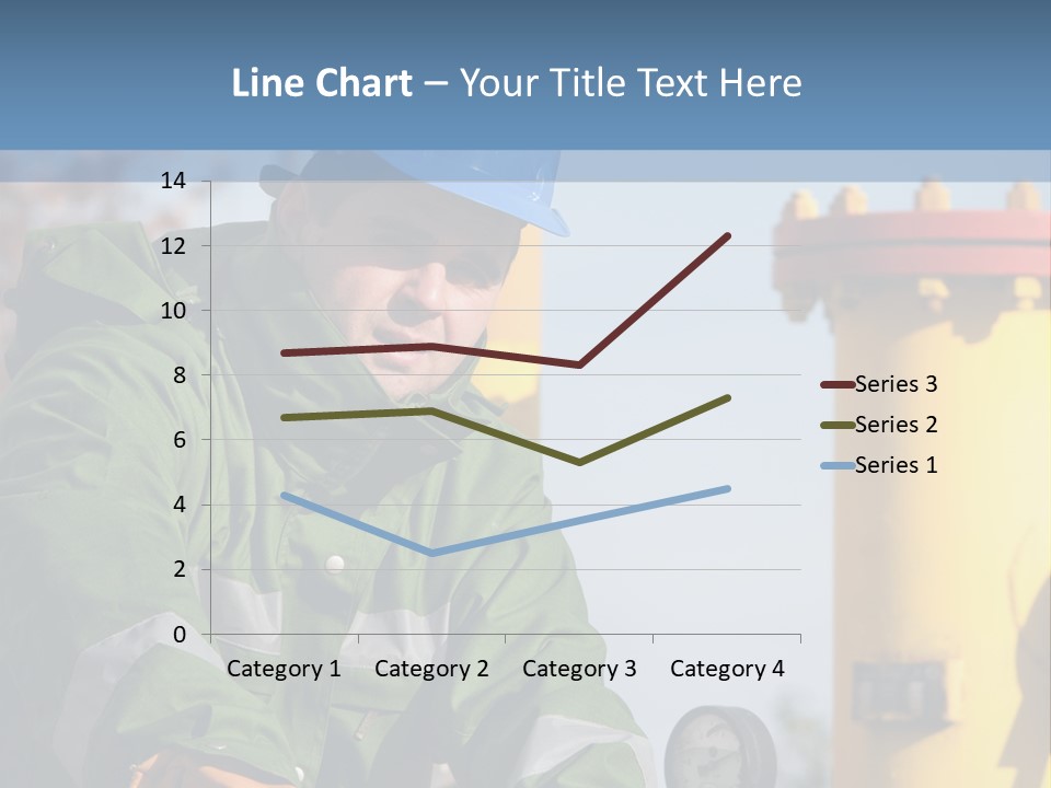 A Man In A Hard Hat Working On A Pipe PowerPoint Template