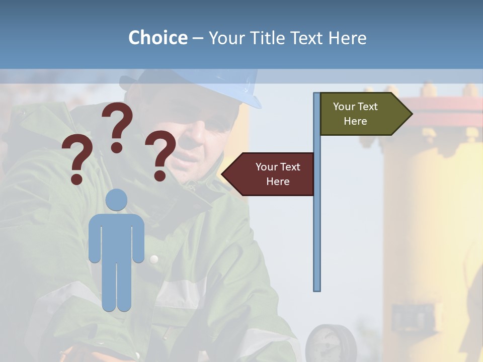 A Man In A Hard Hat Working On A Pipe PowerPoint Template