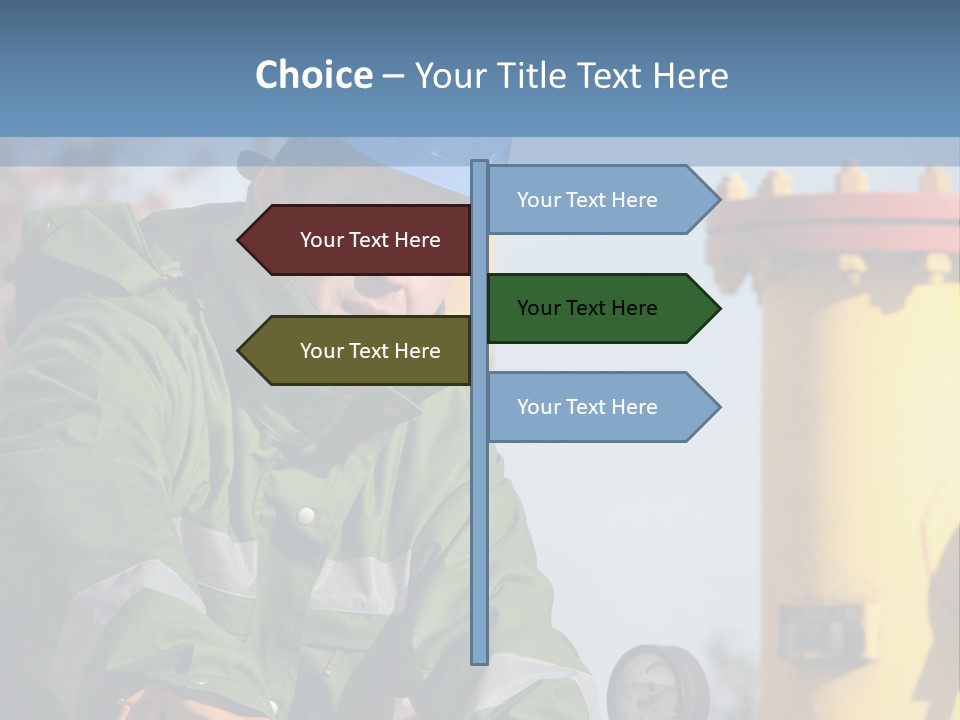 A Man In A Hard Hat Working On A Pipe PowerPoint Template