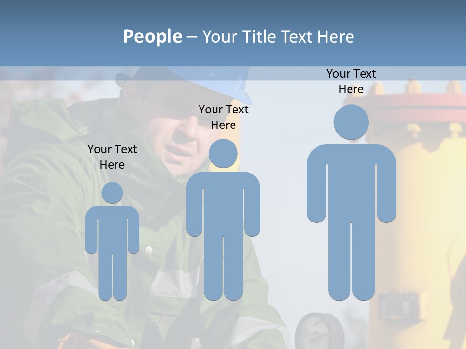 A Man In A Hard Hat Working On A Pipe PowerPoint Template