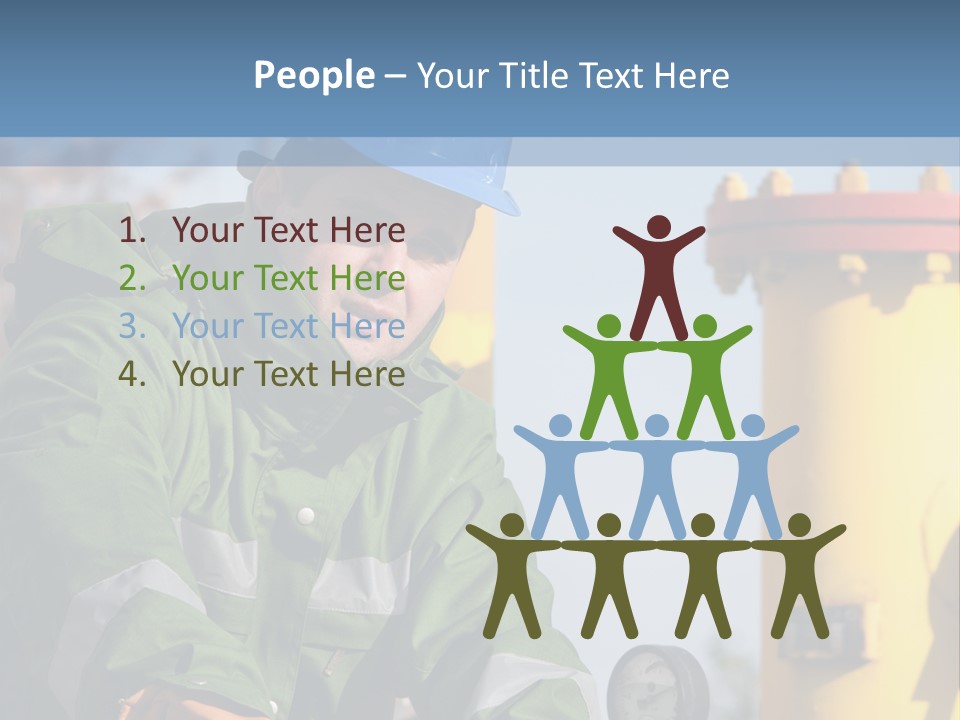 A Man In A Hard Hat Working On A Pipe PowerPoint Template