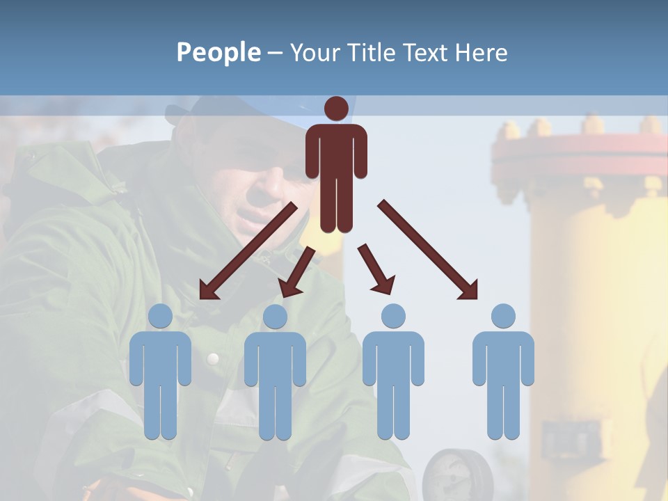 A Man In A Hard Hat Working On A Pipe PowerPoint Template