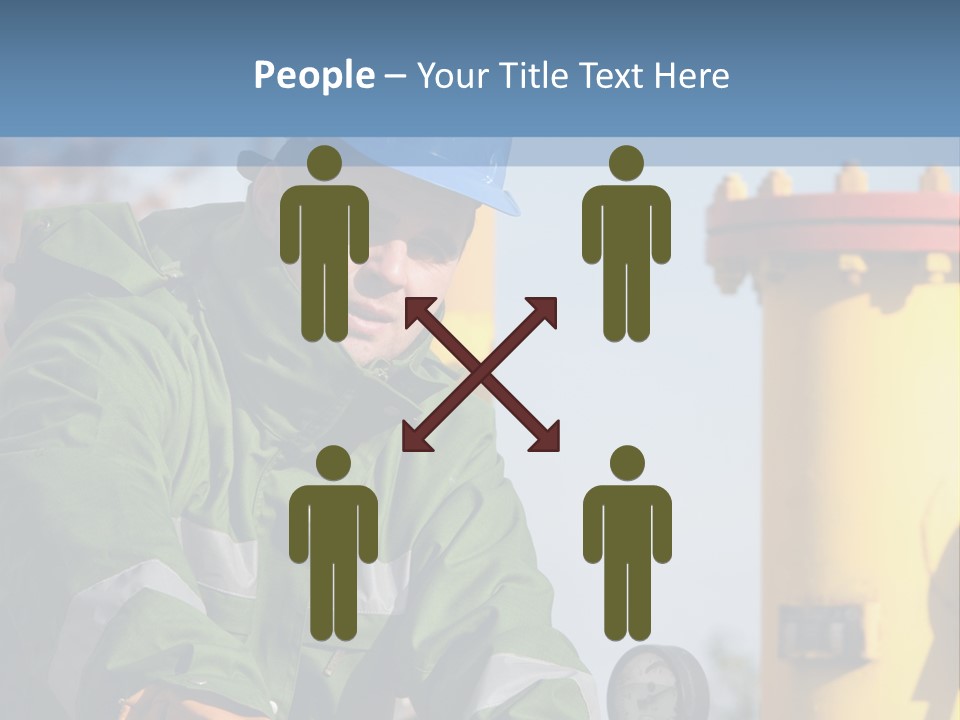 A Man In A Hard Hat Working On A Pipe PowerPoint Template