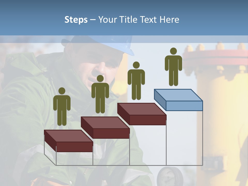 A Man In A Hard Hat Working On A Pipe PowerPoint Template