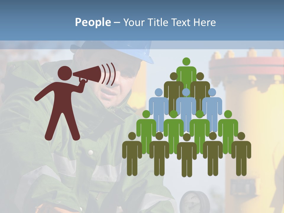 A Man In A Hard Hat Working On A Pipe PowerPoint Template