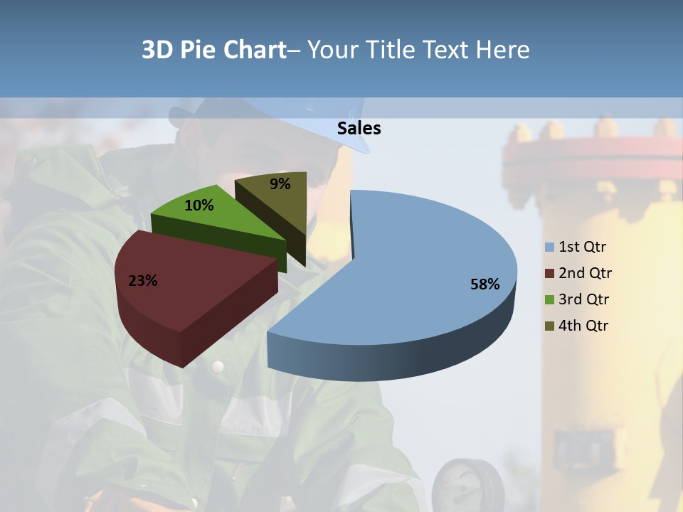 A Man In A Hard Hat Working On A Pipe PowerPoint Template
