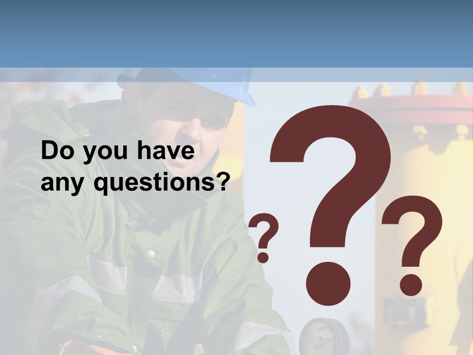 A Man In A Hard Hat Working On A Pipe PowerPoint Template