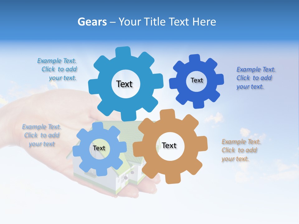 A Person Holding A Small House In Their Hand PowerPoint Template