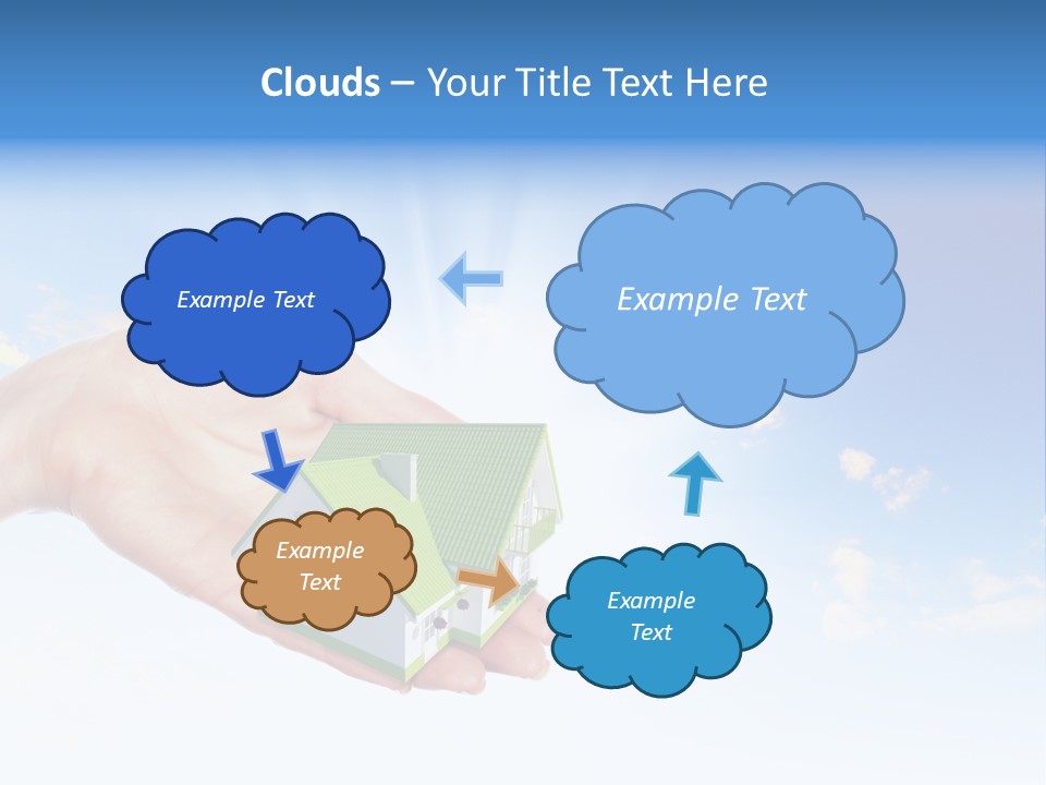 A Person Holding A Small House In Their Hand PowerPoint Template