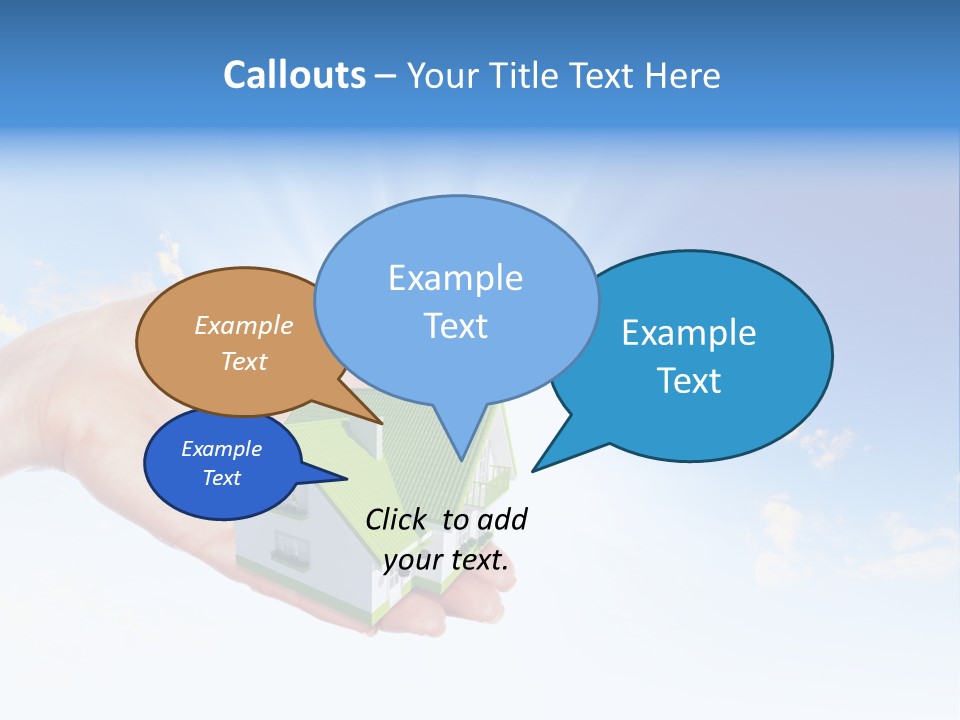 A Person Holding A Small House In Their Hand PowerPoint Template