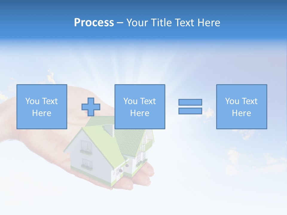 A Person Holding A Small House In Their Hand PowerPoint Template