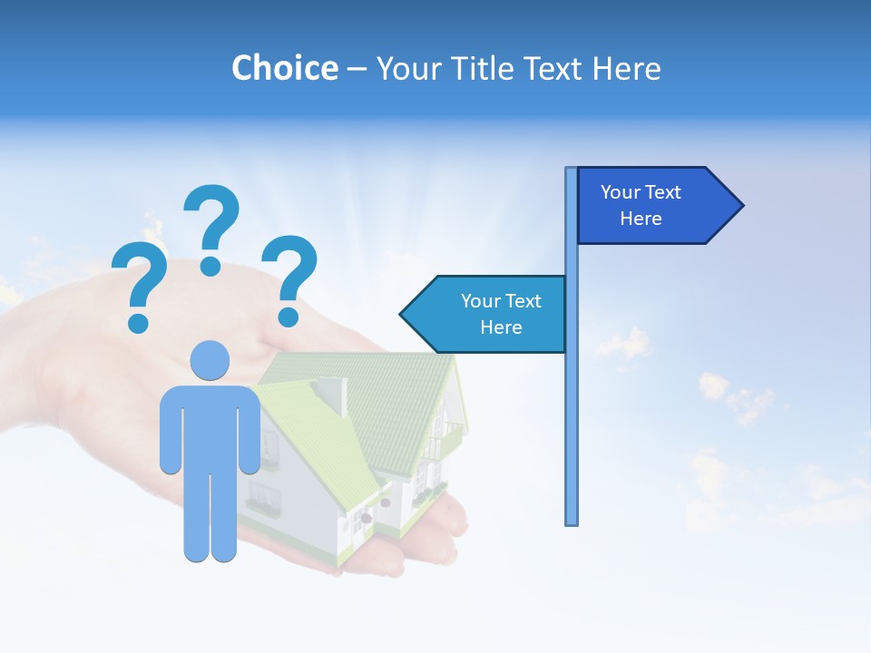 A Person Holding A Small House In Their Hand PowerPoint Template