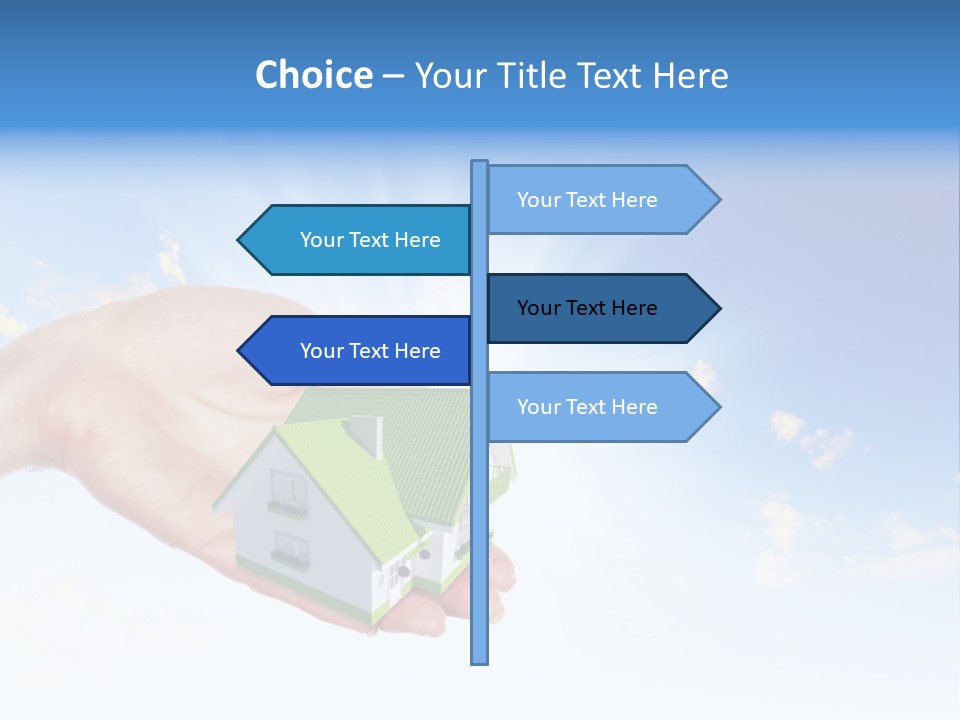 A Person Holding A Small House In Their Hand PowerPoint Template