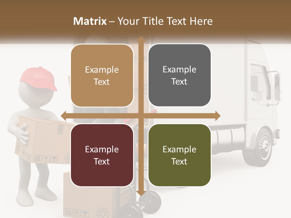 A Person With A Box In His Hand And A Truck With Boxes On The Back PowerPoint Template