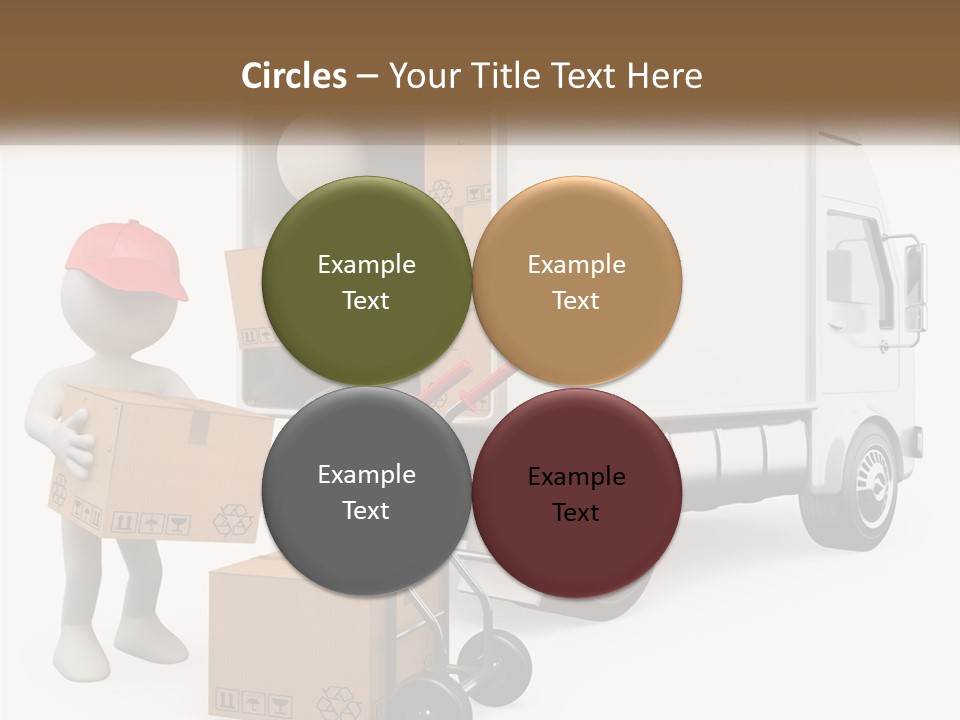 A Person With A Box In His Hand And A Truck With Boxes On The Back PowerPoint Template