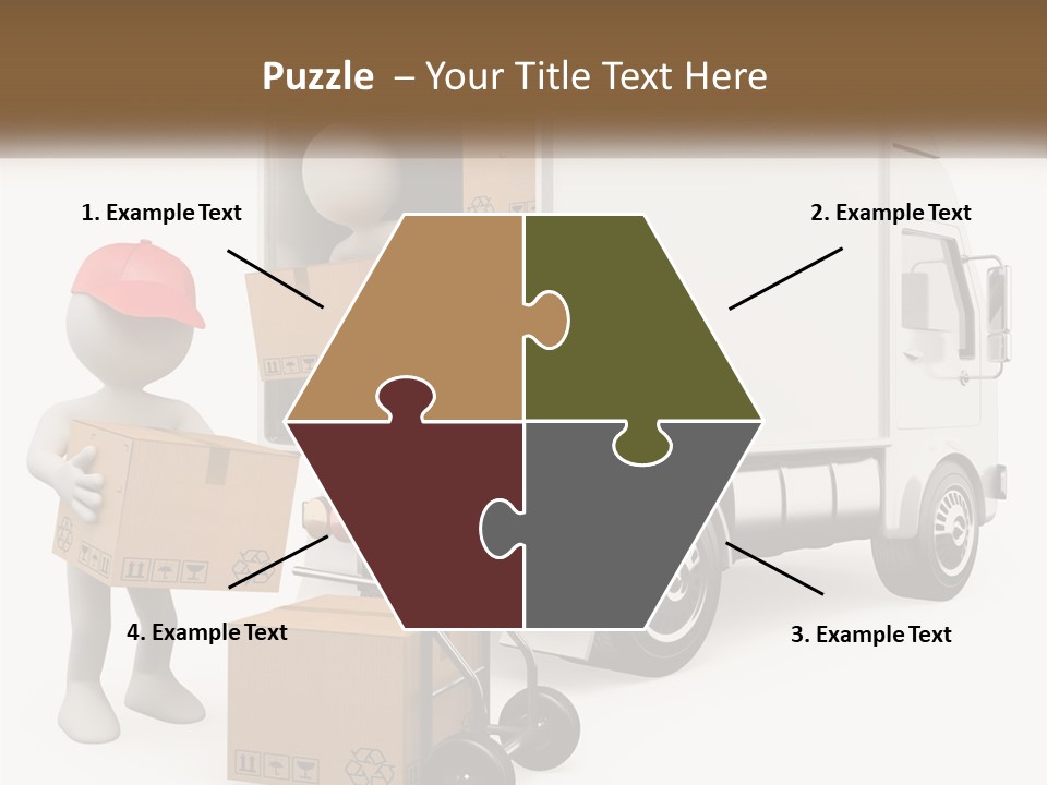 A Person With A Box In His Hand And A Truck With Boxes On The Back PowerPoint Template