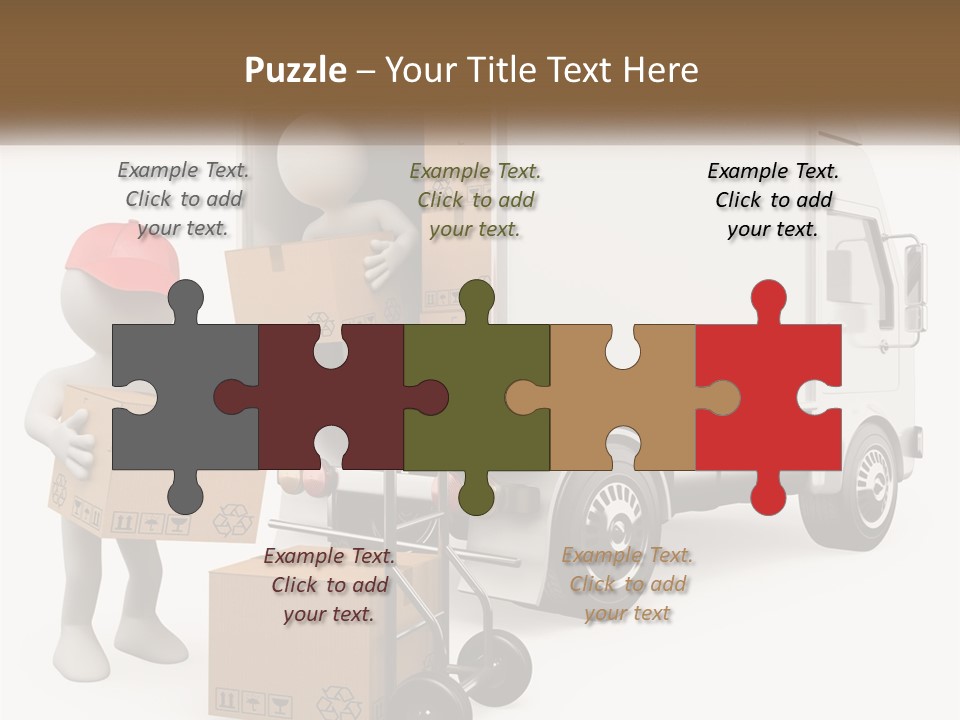 A Person With A Box In His Hand And A Truck With Boxes On The Back PowerPoint Template