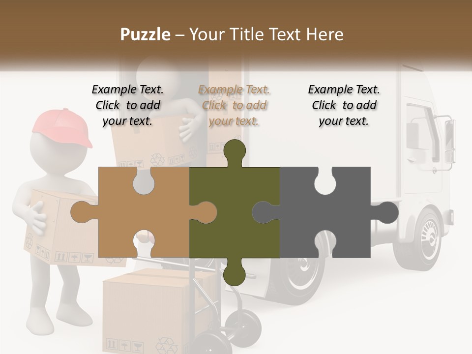 A Person With A Box In His Hand And A Truck With Boxes On The Back PowerPoint Template