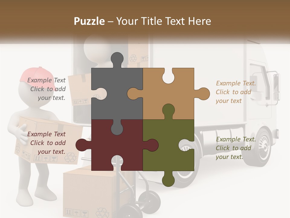 A Person With A Box In His Hand And A Truck With Boxes On The Back PowerPoint Template