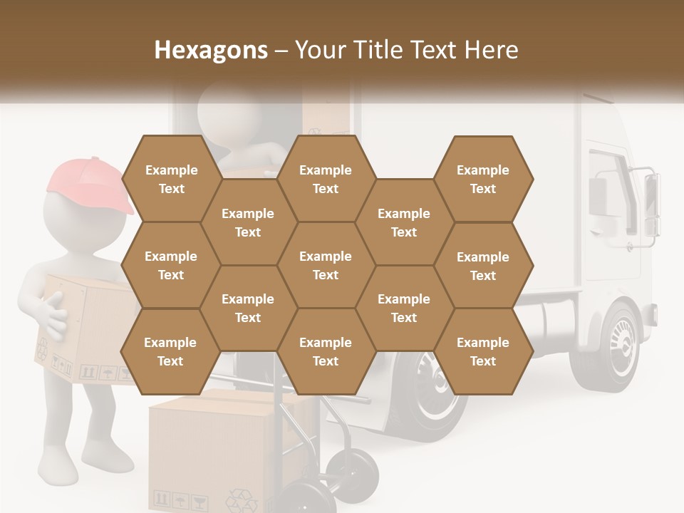 A Person With A Box In His Hand And A Truck With Boxes On The Back PowerPoint Template