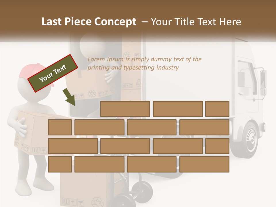 A Person With A Box In His Hand And A Truck With Boxes On The Back PowerPoint Template