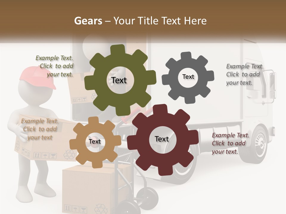 A Person With A Box In His Hand And A Truck With Boxes On The Back PowerPoint Template