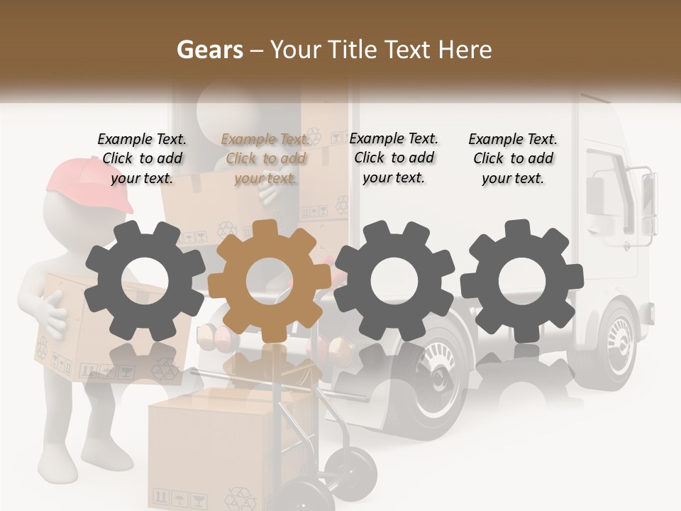 A Person With A Box In His Hand And A Truck With Boxes On The Back PowerPoint Template