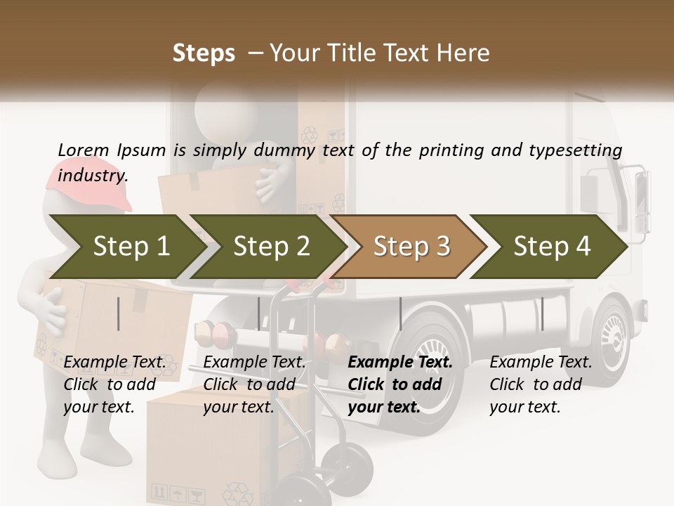 A Person With A Box In His Hand And A Truck With Boxes On The Back PowerPoint Template