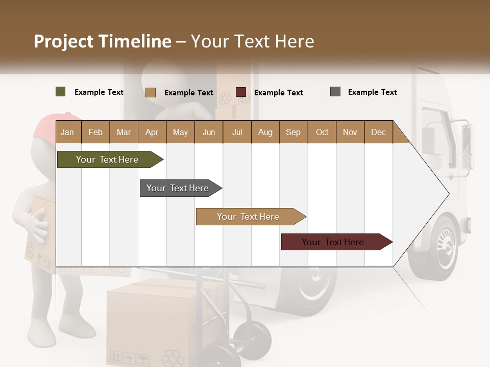 A Person With A Box In His Hand And A Truck With Boxes On The Back PowerPoint Template