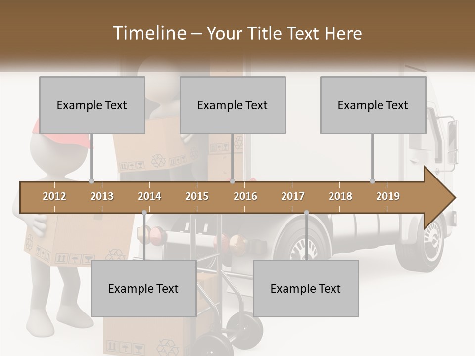 A Person With A Box In His Hand And A Truck With Boxes On The Back PowerPoint Template