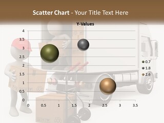 A Person With A Box In His Hand And A Truck With Boxes On The Back PowerPoint Template