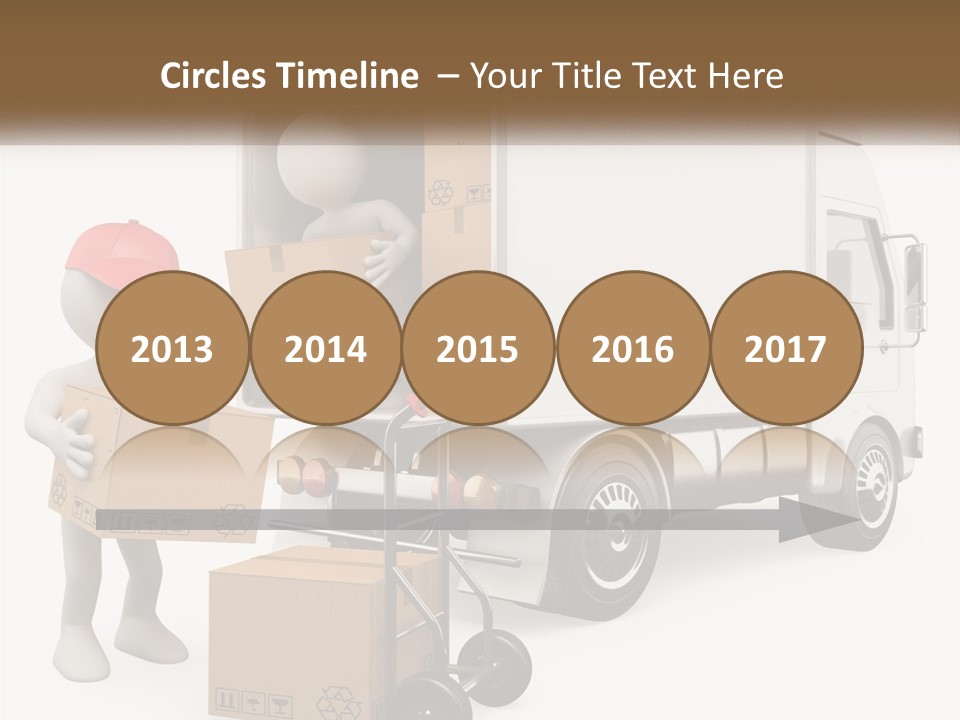 A Person With A Box In His Hand And A Truck With Boxes On The Back PowerPoint Template