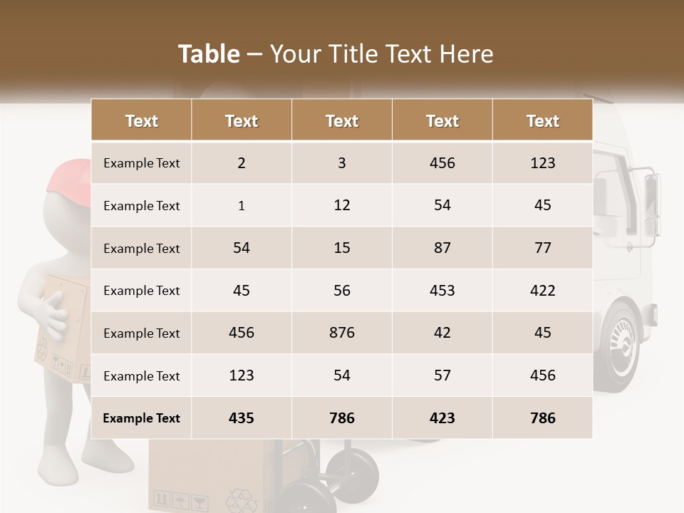 A Person With A Box In His Hand And A Truck With Boxes On The Back PowerPoint Template