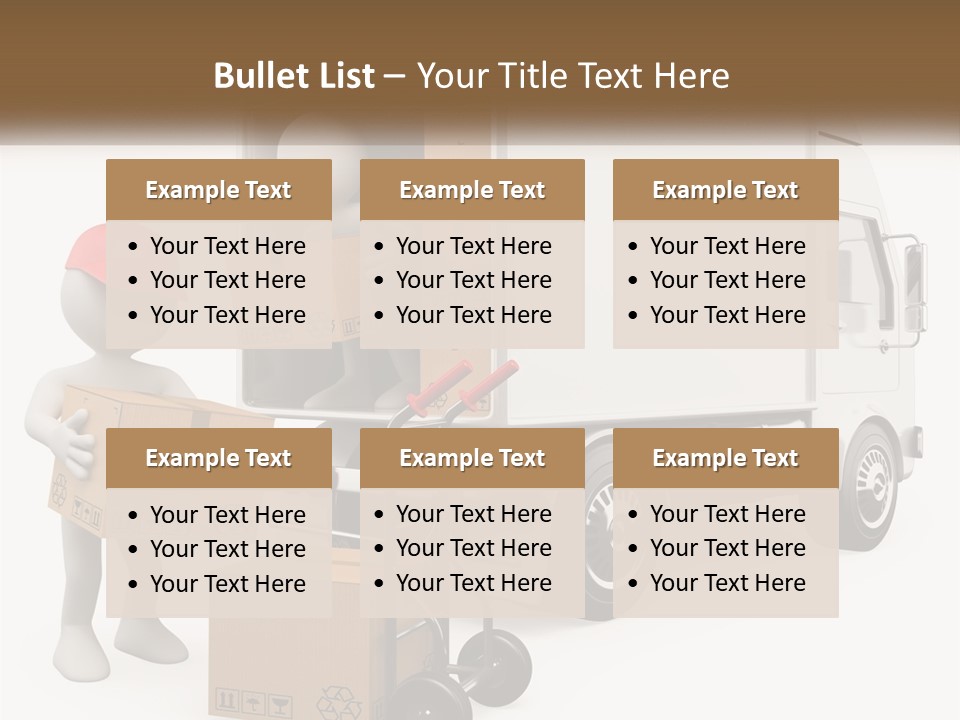 A Person With A Box In His Hand And A Truck With Boxes On The Back PowerPoint Template