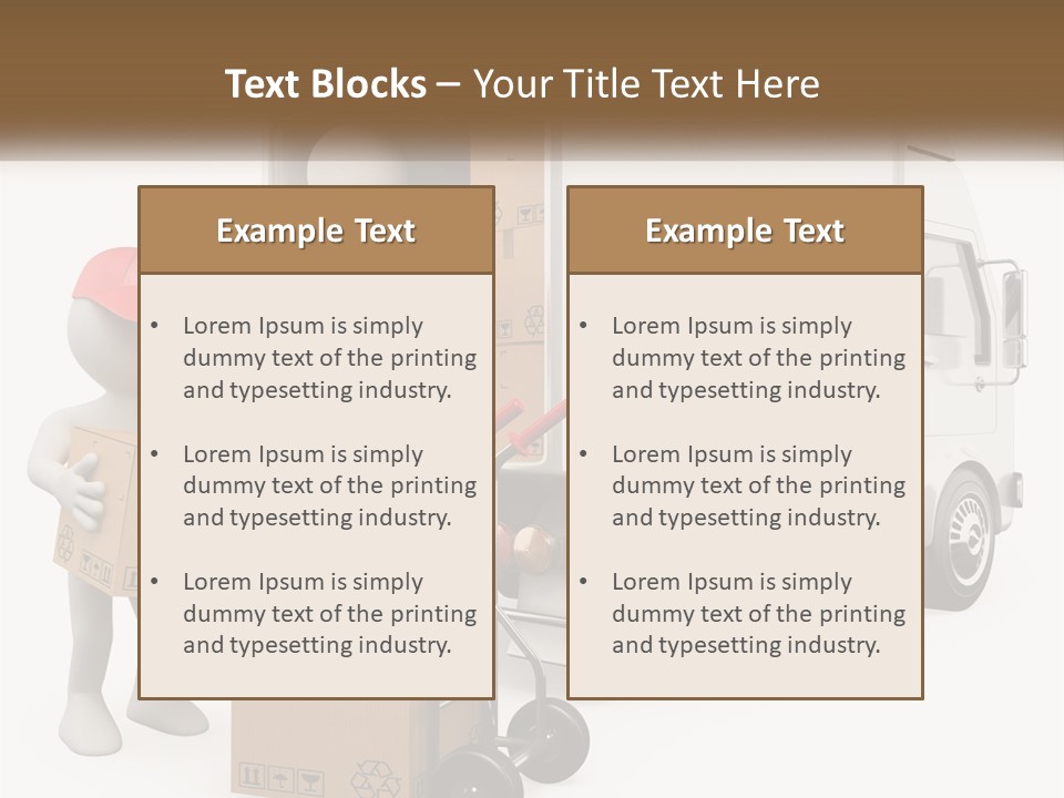 A Person With A Box In His Hand And A Truck With Boxes On The Back PowerPoint Template