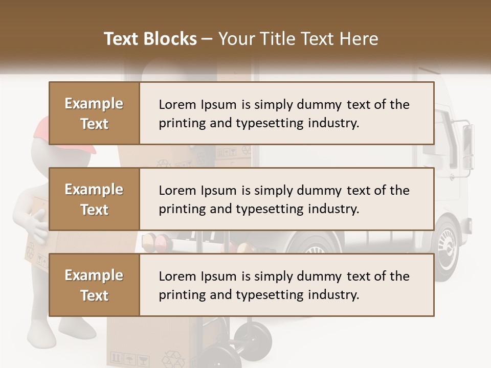A Person With A Box In His Hand And A Truck With Boxes On The Back PowerPoint Template