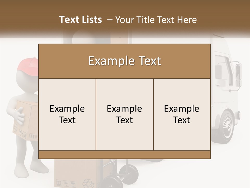 A Person With A Box In His Hand And A Truck With Boxes On The Back PowerPoint Template