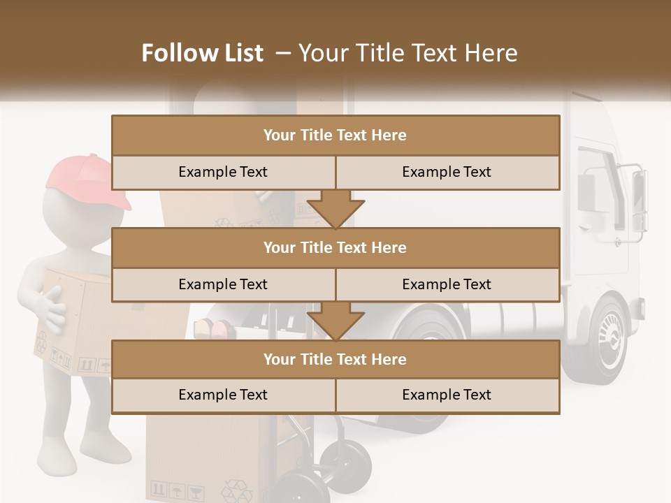 A Person With A Box In His Hand And A Truck With Boxes On The Back PowerPoint Template