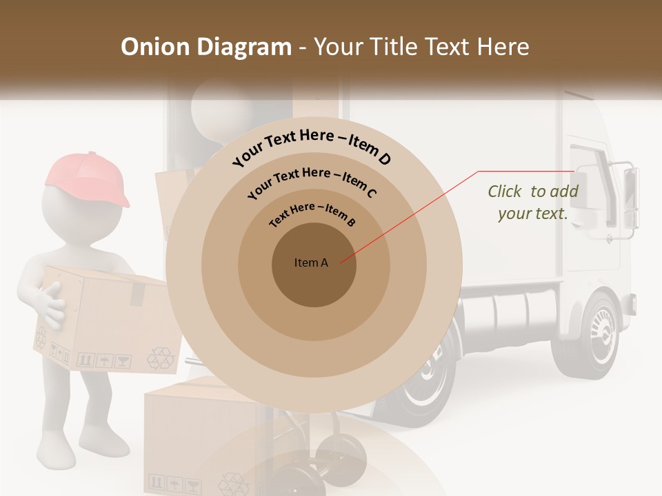 A Person With A Box In His Hand And A Truck With Boxes On The Back PowerPoint Template