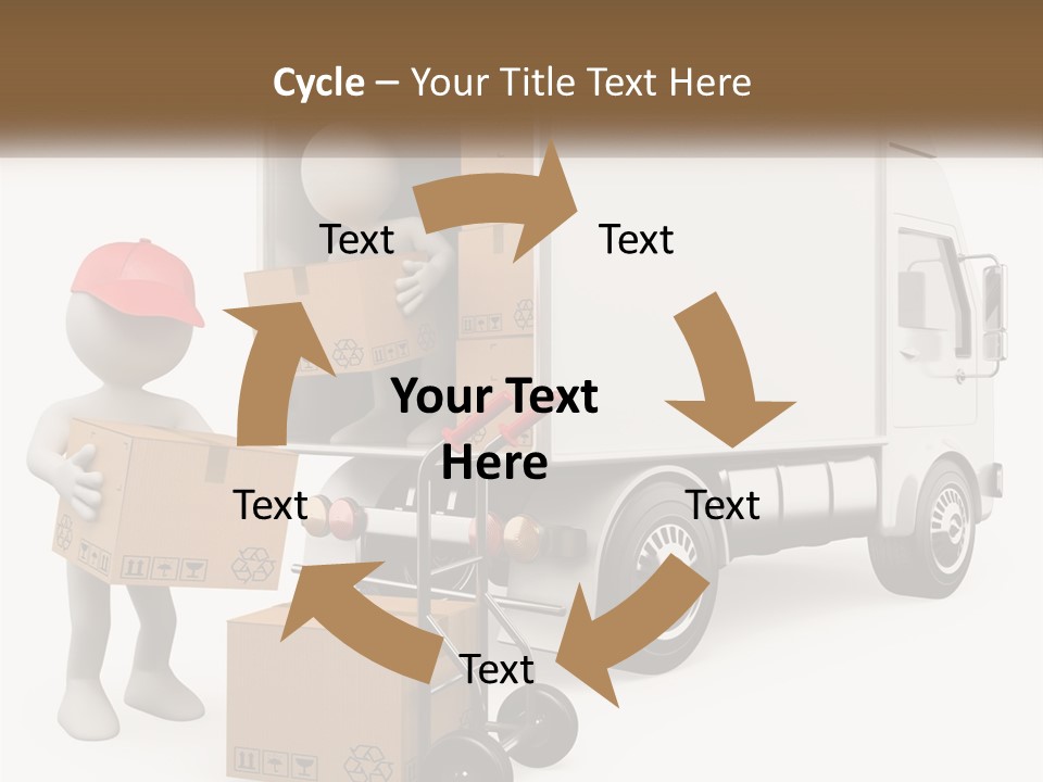 A Person With A Box In His Hand And A Truck With Boxes On The Back PowerPoint Template
