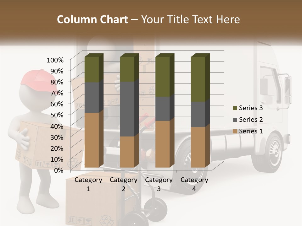 A Person With A Box In His Hand And A Truck With Boxes On The Back PowerPoint Template