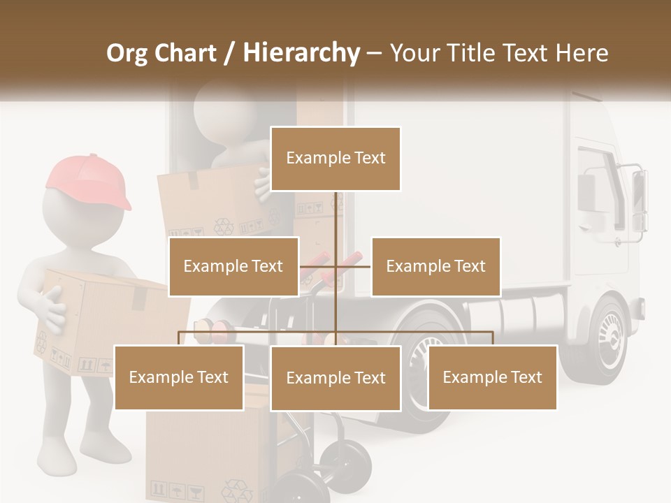 A Person With A Box In His Hand And A Truck With Boxes On The Back PowerPoint Template