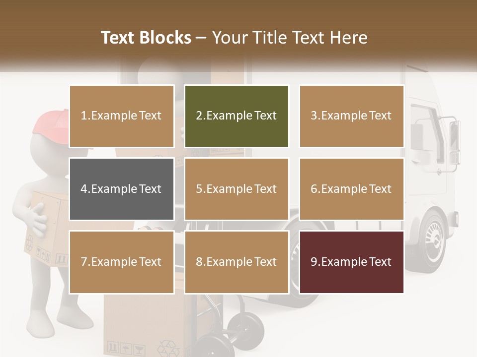 A Person With A Box In His Hand And A Truck With Boxes On The Back PowerPoint Template