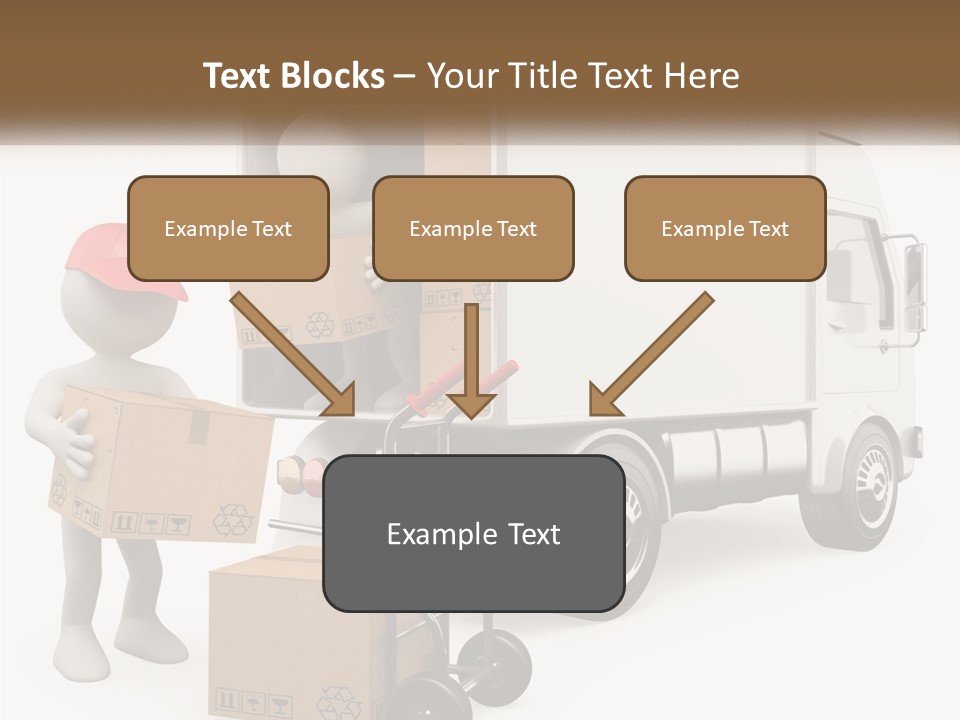 A Person With A Box In His Hand And A Truck With Boxes On The Back PowerPoint Template