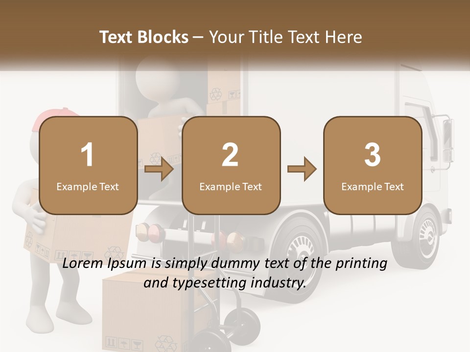 A Person With A Box In His Hand And A Truck With Boxes On The Back PowerPoint Template