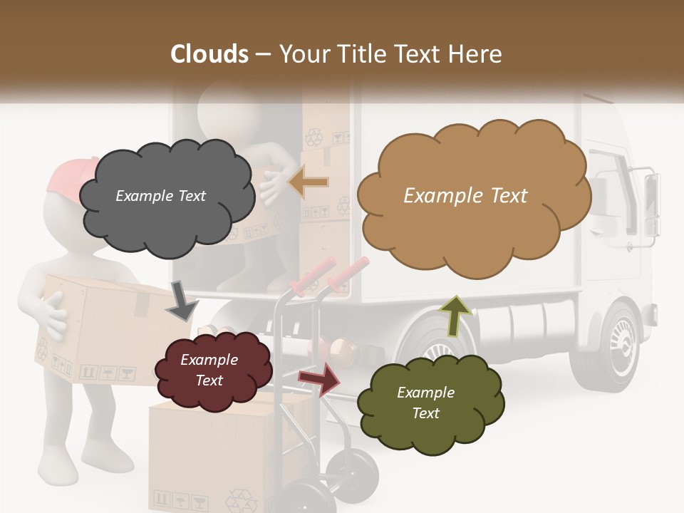 A Person With A Box In His Hand And A Truck With Boxes On The Back PowerPoint Template